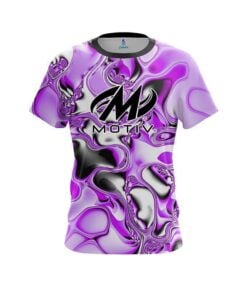Motiv Purple And White Liquid Canvas CoolWick Bowling Jersey