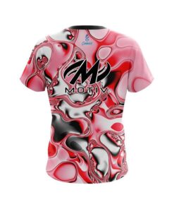 Alternative view of Motiv Red And White Liquid Canvas CoolWick Bowling Jersey