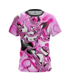 Plain Pink And White Liquid Canvas CoolWick Bowling Jersey