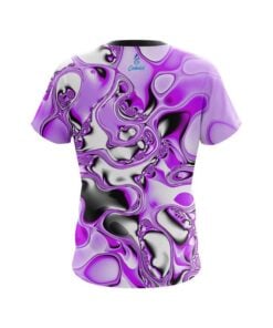 Alternative view of Plain Purple And White Liquid Canvas CoolWick Bowling Jersey