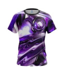Plain Purple Futuristic Plasma Waves CoolWick Bowling Jersey