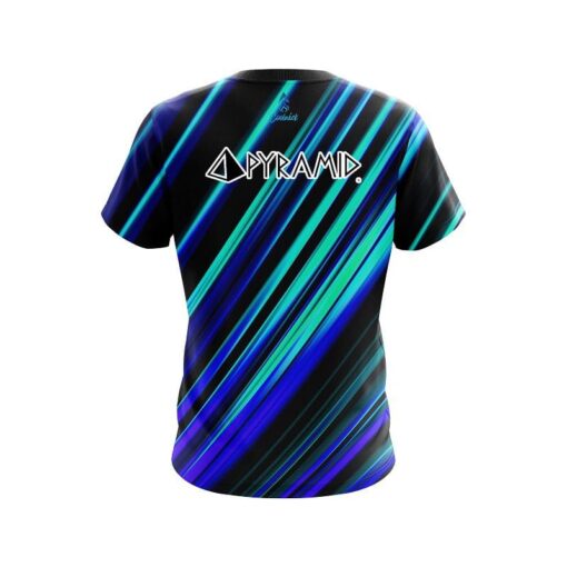 Pyramid Blue And Green Digital Stripe CoolWick Bowling Jersey - Image 2