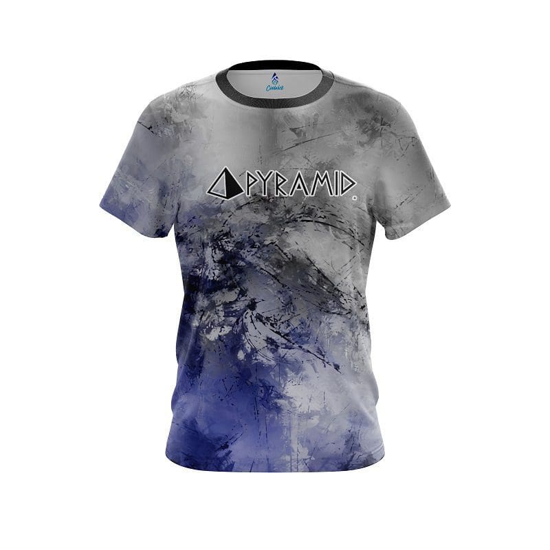 Pyramid Blue And Grey Canvas CoolWick Bowling Jersey