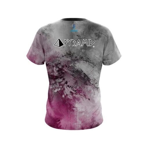 Pyramid Pink And Grey Canvas CoolWick Bowling Jersey - Image 2