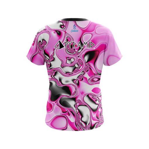 Pyramid Pink And White Liquid Canvas CoolWick Bowling Jersey - Image 2