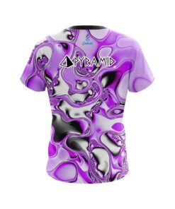 Alternative view of Pyramid Purple And White Liquid Canvas CoolWick Bowling Jersey