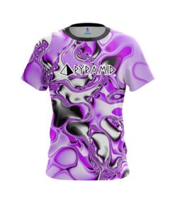 Pyramid Purple And White Liquid Canvas CoolWick Bowling Jersey