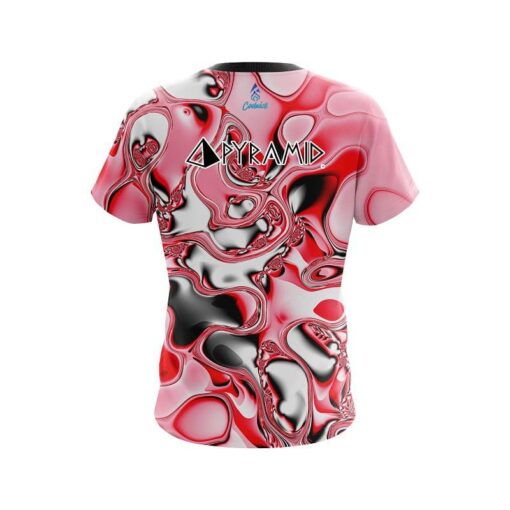 Pyramid Red And White Liquid Canvas CoolWick Bowling Jersey - Image 2