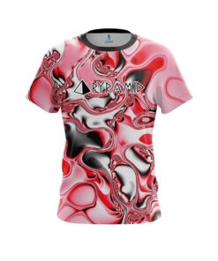 Pyramid Red And White Liquid Canvas CoolWick Bowling Jersey
