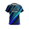 Radical Blue And Green Digital Stripe CoolWick Bowling Jersey