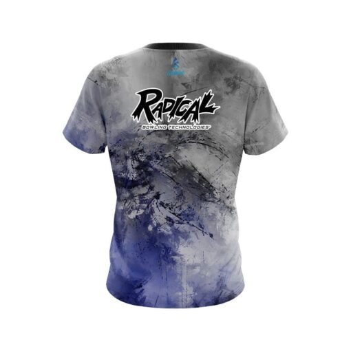 Radical Blue And Grey Canvas CoolWick Bowling Jersey - Image 2