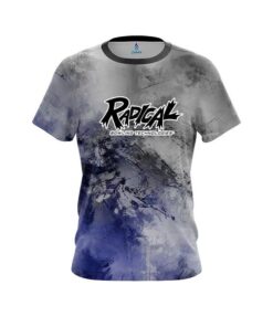 Radical Blue And Grey Canvas CoolWick Bowling Jersey