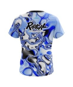 Alternative view of Radical Blue And White Liquid Canvas CoolWick Bowling Jersey