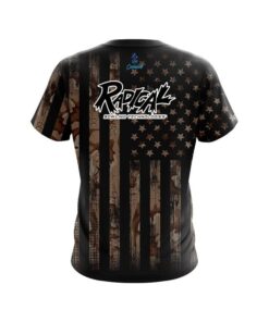Alternative view of Radical Desert Camo Flag CoolWick Bowling Jersey