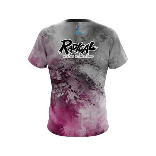 Radical Pink And Grey Canvas CoolWick Bowling Jersey - Image 2