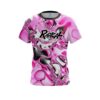 Radical pink And White Liquid Canvas CoolWick Bowling Jersey