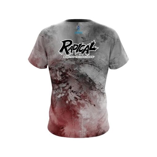 Radical Red And Grey Canvas CoolWick Bowling Jersey - Image 2