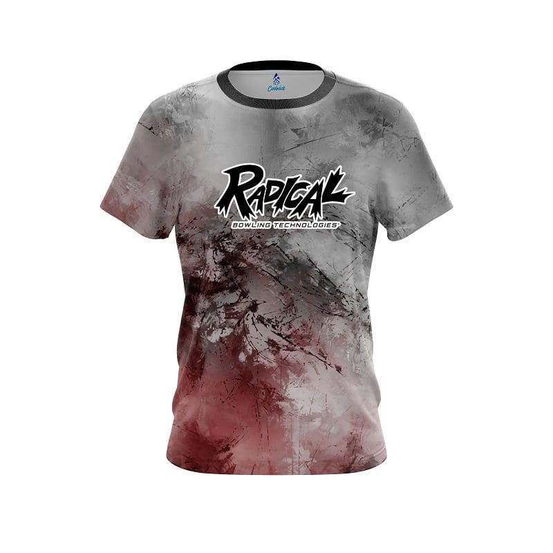 Radical Red And Grey Canvas CoolWick Bowling Jersey