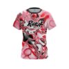 Radical Red And White Liquid Canvas CoolWick Bowling Jersey