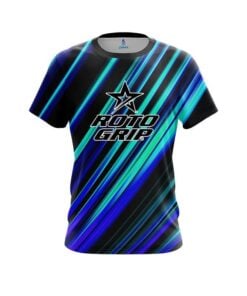 Roto Grip Blue And Green Digital Stripe CoolWick Bowling Jersey