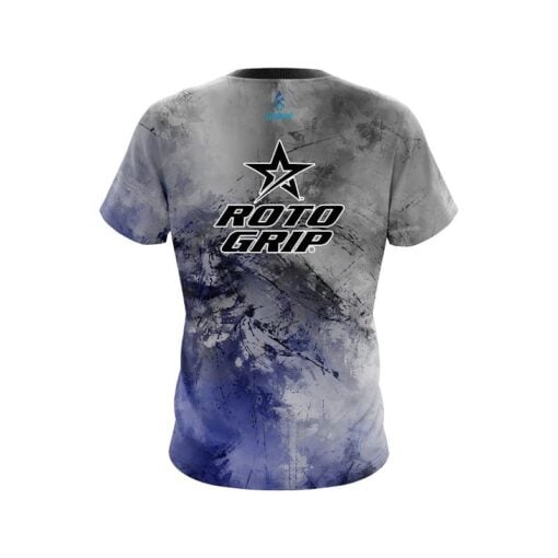 Roto Grip Blue And Grey Canvas CoolWick Bowling Jersey - Image 2