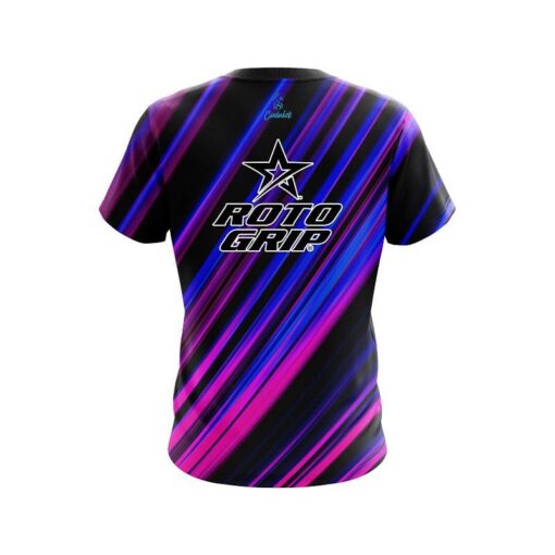 Roto Grip Blue And Pink Digital Stripe CoolWick Bowling Jersey - Image 2