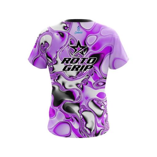 Roto Grip Purple And White Liquid Canvas CoolWick Bowling Jersey - Image 2