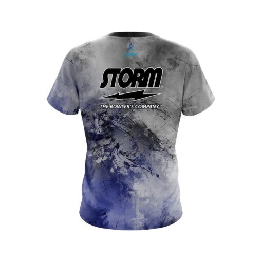 Storm Blue And Grey Canvas CoolWick Bowling Jersey - Image 2