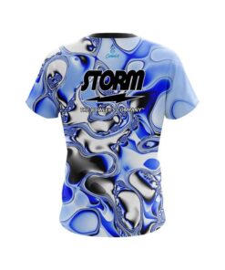 Alternative view of Storm Blue And White Liquid Canvas CoolWick Bowling Jersey