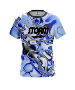 Storm Blue And White Liquid Canvas CoolWick Bowling Jersey