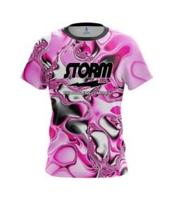 Storm pink And White Liquid Canvas CoolWick Bowling Jersey