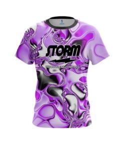 Storm Purple And White Liquid Canvas CoolWick Bowling Jersey