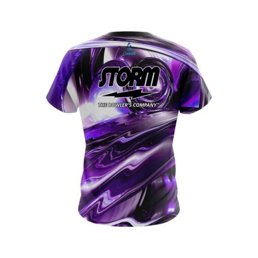 Storm Purple Futuristic Plasma Waves CoolWick Bowling Jersey - Image 2