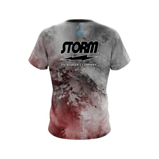 Storm Red And Grey Canvas CoolWick Bowling Jersey - Image 2