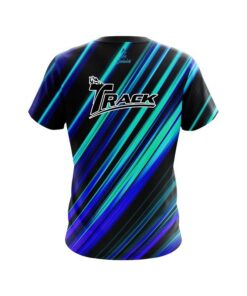 Alternative view of Track Blue And Green Digital Stripe CoolWick Bowling Jersey