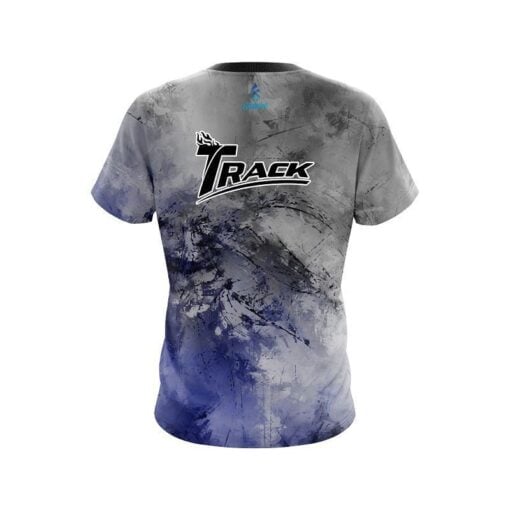 Track Blue And Grey Canvas CoolWick Bowling Jersey - Image 2