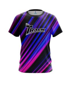 Track Blue And Pink Digital Stripe CoolWick Bowling Jersey