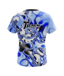 Alternative view of Track Blue And White Liquid Canvas CoolWick Bowling Jersey