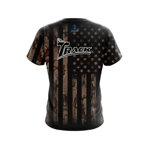 Track Desert Camo Flag CoolWick Bowling Jersey - Image 2