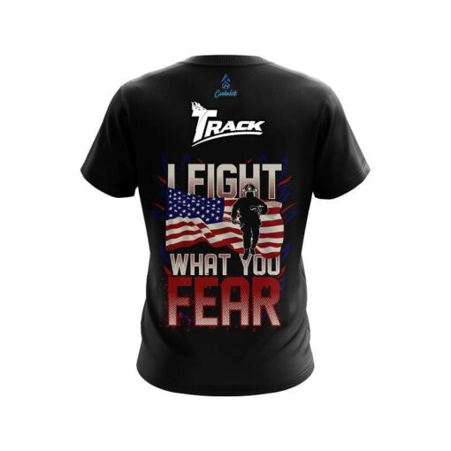 Track Brave Fire Fighter CoolWick Bowling Jersey - Image 2