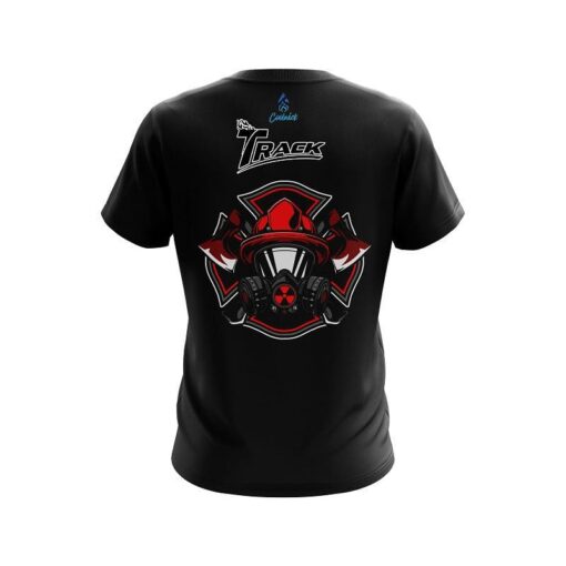 Track Firefighter Gas Mask CoolWick Bowling Jersey - Image 2