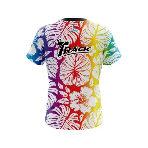 Track Hawaiian Tropical Leafs CoolWick Bowling Jersey - Image 2