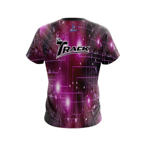 Track Motherboard Pink CoolWick Bowling Jersey - Image 2