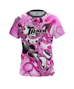 Track pink And White Liquid Canvas CoolWick Bowling Jersey