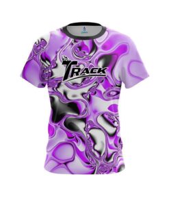 Track Purple And White Liquid Canvas CoolWick Bowling Jersey