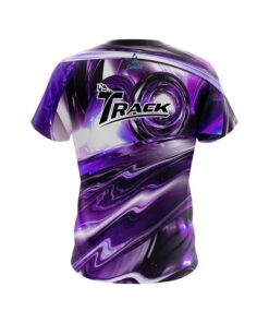 Alternative view of Track Purple Futuristic Plasma Waves CoolWick Bowling Jersey