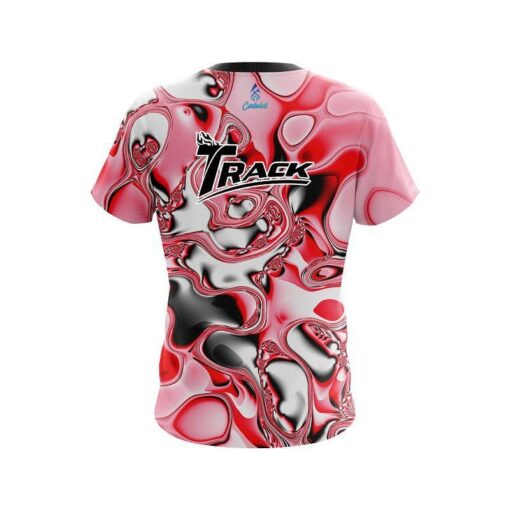 Track Red And White Liquid Canvas CoolWick Bowling Jersey - Image 2