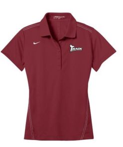 Track Team Red Nike Ladies Coolwick Dri-Fit Sport Swoosh Pique Polo