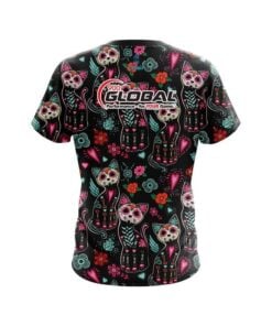 Alternative view of 900 Global Day Of The Dead Cats CoolWick Bowling Jersey