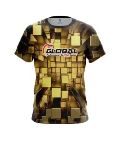 900 Global Gold Block Burst CoolWick Bowling Jersey